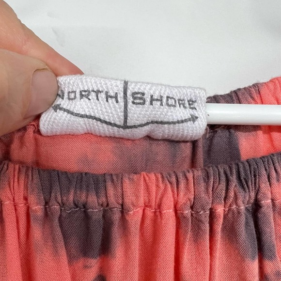 North Shore Tie Dye Ruffle Blouse Women's Size M Orange Bell Sleeve Y2K Flowy - Picture 5 of 6
